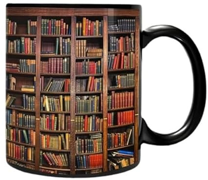 350ml 3D Bookshelf Mug, 3D Effect Books Mugs, Creative Design Ceramic Coffee Mug, Library Shelf Cup, Suitable for Home, Office, Or Library