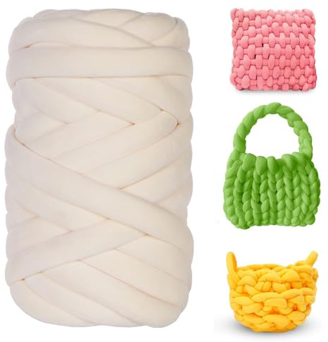 Armstricken Wolle 500g/1000g Wolle Garn zum Handstricken, Chunky Yarn Schlauchgarn Häkelwolle, Dicke Garn zum Häkeln für Decken, Tasche, Körbe, DIY-Kunsthandwerk(Color 13,500g(18m))