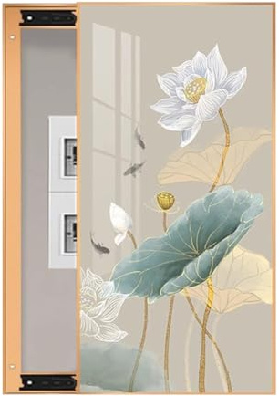 Rygcrud Abdeckung Für Schalttafel, Dekorativer Sicherungskasten – Versteckter Sicherungsautomaten Aluminiumrahmen Für Wohnzimmer Und Büro(Gold,70x100cm)