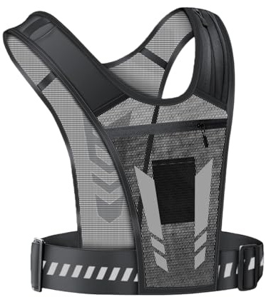 SSKHE Running Vest Support de téléphone Portable, Support de téléphone Portable d'épaule réfléchissant, entraînement Respirant Gilet de Course réfléchissant Sport Jogging Ceinture réglable