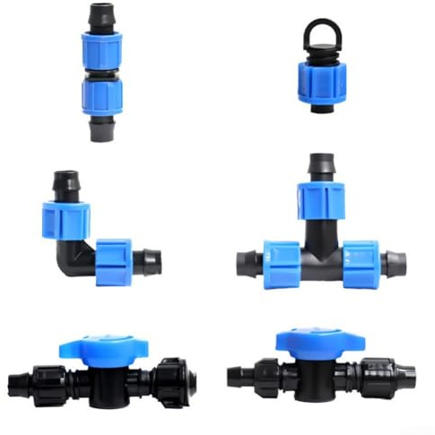 ZYNCUE Sistema de riego por goteo de 16 mm para plantas al aire libre con diseño modular, cinta cortable y conectores de bloqueo fiables (50 m)