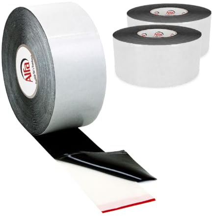 Alfa 3x Holzschutzband – Terrassenband 100 mm x 20 m – EPDM Abdeckband Holz | Profi Qualität – Selbstklebendes EPDM-Holzschutzband für Terrassen, Fassaden und Unterkonstruktionen, wasserdicht – 1 mm dick