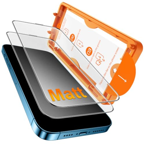 TOZPLTL 2 Stück für iPhone 14/13/13 Pro Matt Panzerglas Schutzfolie, Auto-Installation Full Screen Anti-Kratzen Matte folie, Blendschutz, Anti-Fingerabdruck Displayschutzfolie