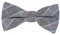 DonDon Herren Fliege 12 x 6 cm kariert gebunden und stufenlos justierbar aus Baumwolle im Tweed Style grau-blau