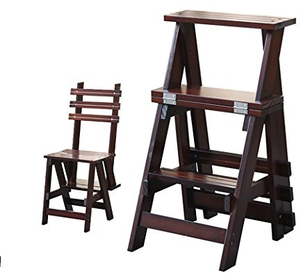 Retro Massivholz Klappstuhl Multifunktions Trittleiter/Stairway Stuhl mit 3 Stufen für Home 34 * 44 * 68.5CM