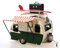 Wohnwagen aus Metall grün mit Rahmen und Spardose Camper Auto Oldtimer Nostalgie