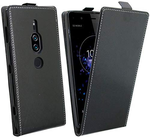 cofi1453 Klapptasche Schutztasche Schutzhülle kompatibel mit Sony Xperia XZ2 Premium Flip Tasche Hülle Zubehör Etui in Schwarz Tasche Hülle