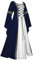 Wolfleague Femmes Robe Medievale A Manches Longues, Vintage Victoria Halloween Renaissance Costume Robe avec Manche Flare Adulte Plus La Taille Deguisement