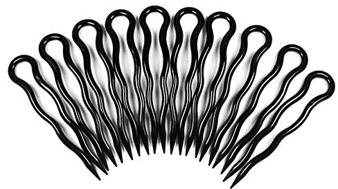 Einfache, schlichte Haarnadeln - 10 Stück (schwarz, 8 cm (10er Pack))