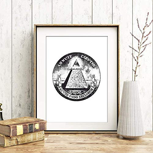 Din A4 Kunstdruck ungerahmt - Symbol Illuminati - Freimaurer Kult Gothic Pyramide Wappen Druck Poster Bild
