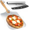 OUII Pizza Peel with Cutter - 12 x 14-inch Metal Turning Peel, 14'' Pizza Cutter with Blade Cover - Premium Pizza Spatula Paddle, Pizza Oven Accessories Compatible with Ooni, Blackstone, Gozney