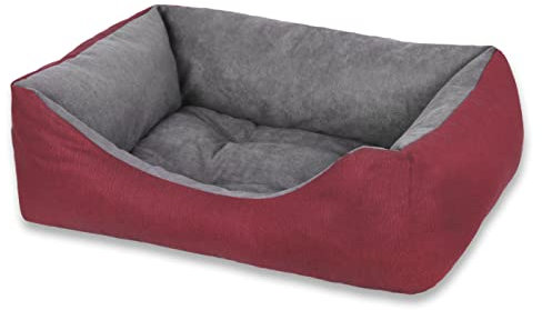 MERCURY TEXTIL- Sofá, Cesta,Cama Comoda para Perros,Gatos y Mascotas, con Relleno de Fibras Super Suave,Resistente al Desgaste y Duradero (Mediano, Granate)