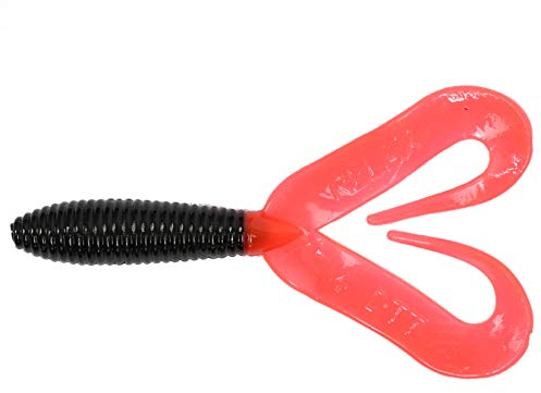 Relax DTT Doppelschwanz Twister 10 cm 10 Stück Gummiköder 382 Black Super Red