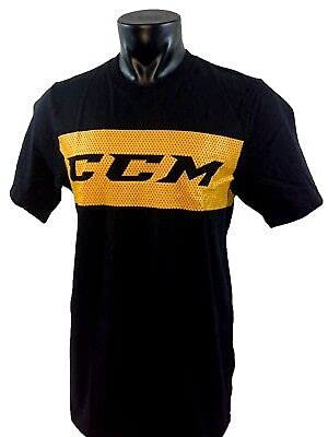 CCM True 2 Hockey SS Tee Senior - Black/Yellow M