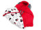 MillaLu Hooded CAR SEAT PADDED BABY BLANKET Reversible Cotton/Minky x COVER x COSYTOES x PUSHCHAIR BLANKET (Mickey/Red Cuddle Plush)