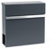 Wiltec Designer Briefkasten V50 Anthrazit und Edelstahl 370 x 105 x 370 mm, Wandbriefkasten mit Schloss, Sichtfenstern, Zeitungsrolle, Postkasten aus galvanisiertem Stahl