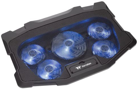 Thermaltake Massive 12 Max Steel Mesh Panel with 1 x 120mm and 4 x 80mm Fans, 10-17 Notebook Cooler CL-N018-PL12BU-A,Black