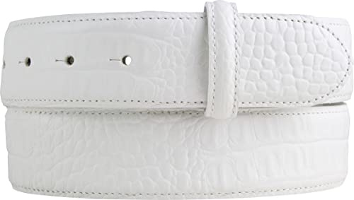 BELTINGER Gürtel mit Krokoprägung ohne Schnalle 4 cm | Leder-Gürtel für Damen Herren 40mm Kroko-Optik | Kroko-Muster