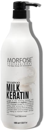 Morfose Milk Keratin Shampoo 1000ml – Reparierendes Haarshampoo mit Milch-, Keratin- & Argininproteinen – Nährende Pflege für trockenes, geschädigtes Haar