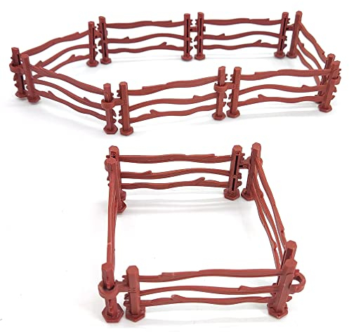 HAOBIN 50 StüCk Mini Pferd Corral Zaun Fence Set ZubehöR Zaun Bauernhof Koppel Fechten ZubehöR Kunststoff Farm Zaun ZäUne Bauernhof Mini Kunststoff Gartenzaun Bauernhoftiere Diy Dekorationsbedarf