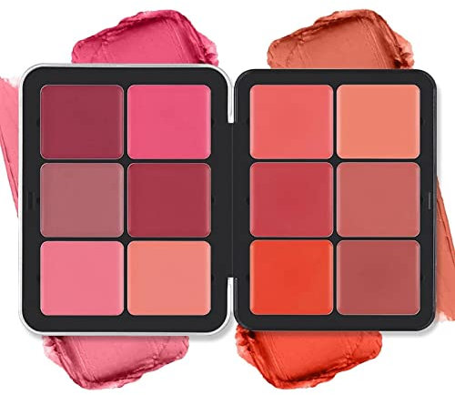 Rouge-Palette in 12 Farben,Textmarker,Rouge-Puder,Make-up,langlebig, wischfest,natürlich aussehend,mischbar,tierversuchsfrei,mattes Finish,Contour und Highlight,Rouge-Palette,Gesicht,Kosmetik,Make-up
