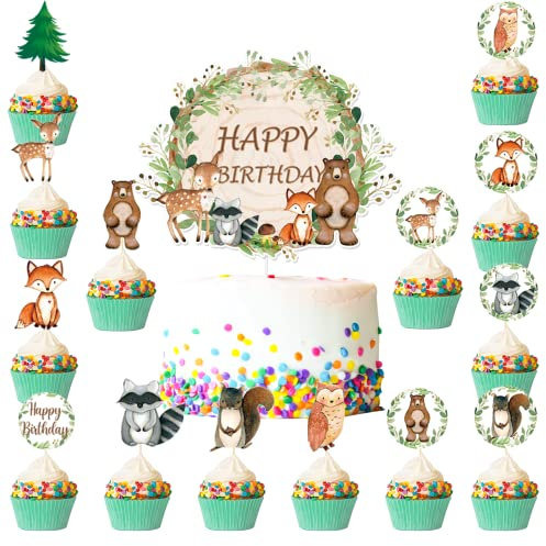 29 Stück Tortendeko Waldtiere, Tortendeko Tiere, Safari Tortendeko, Tortendeko Dschungel, Waldtiere Tortendeko, Dschungel Geburtstag Dekoration, Wild One Geburtstag Deko, Tortendeko Geburtstag Junge