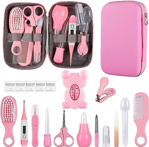 Baby-Gesundheits- und Pflege-Set, Baby-Essentials für Neugeborene, tragbares Baby-Sicherheitspflege-Set für Jungen und Mädchen, Rosa