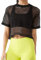 Las Mujeres Camisetas de Rejilla Chic Mesh Top tee Shirt Verano de Manga Corta Top Malla Camiseta Deportes Casual Tops