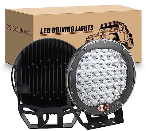 RIGIDON 2 Pcs Auto Rund Scheinwerfer 9 Zoll 23CM 225W Schwarz Spot Led Zusatzscheinwerfer 12V Offroad Beleuchtung Wasserdicht für SUV ATV Traktor LKW 4x4 6000K Weiß nebelscheinwerfer, arbeitslicht