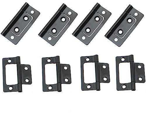 Bi-Fold Door Hardware 8 Pack Non-Mortise Door Hinges Heavy Duty Bifold Butt Cabinet with Mounting Screws Non-Mortise Door Hinges 8pcs Stainless Steel Door Hinges Heavy Duty Ball Bearing