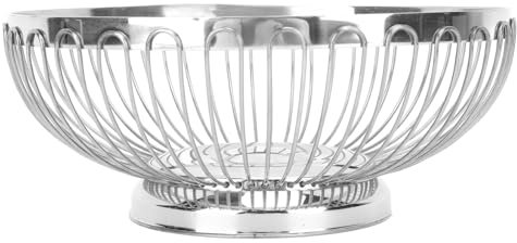 Stainless Steel Fruit Bowl, Multipurpose Large Capacity Stainless Steel Fruit Basket, Mirror Polished, for Living Room (M)