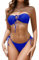 Zuvebamyo Bandeau-Bikini-Set für Damen, O-Ring, trägerlos, zweiteilig, mit Schnürung an der Seite, freche Badeanzüge, Königsblau, Medium