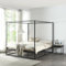 [en.casa] Cadre de Lit à Baldaquin avec Sommier à Lattes Lit Double Adulte Cadre à Lattes sur Pied Design Élégant Stable Capacité de Charge 200 kg Chambre à Coucher Métal 180 x 200 cm Noir