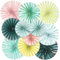 SUNBEAUTY 11 Piece Sage Green Paper Leaves Fans Decor for Wedding, Birthday, Baby Shower