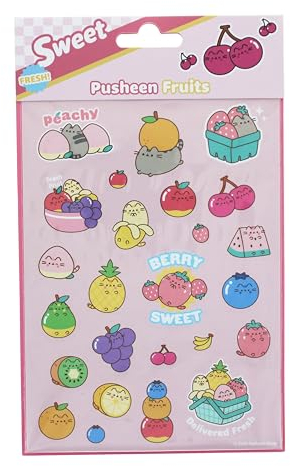 Blueprint Collections Pusheen-Aufkleberbogen, 25 Aufkleber, Kawaii-Aufkleber, Scrapbook-Aufkleber, Partytütenfüller, Kawaii-Schreibwaren, Pusheen-Schreibwaren