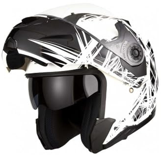 KSK Klapphelm Sagacity Schwarz & Weiß – ECE R 22.06 zugelassen – Größe S (55–56 cm) – ABS-Schale