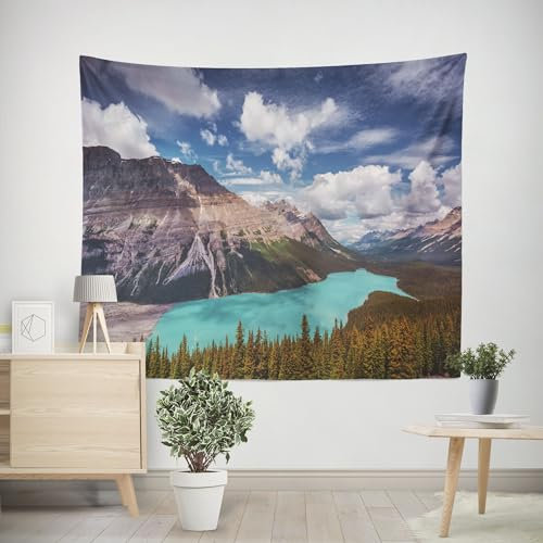 EHOMERY Wandteppich Aesthetic Vintage Wandtuch Orient Fluss Wandteppich Vintage Wand Tapisserie Wohnzimmer Schlafzimmer Wandbehang Dekoration 150x130cm