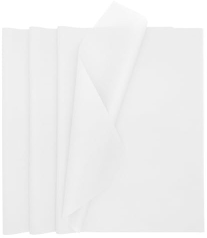 MORAINJAY 60 Blatt Weiß Seidenpapier, Transparentpapier, Krepppapier, für Basteln, Verpacken, Geschenkpapier für Geburtstag, Hochzeit, Weihnachten, Halloween (50x70cm)