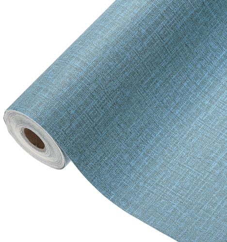 Sourcing Map Grasscloth Peel & Stick Wallpaper - 23.6x394 Self-Adhesive Textured Wallpaper, Waterproof for Desk, Wardrobe, Countertop, Cabinet, Navy-Blue
