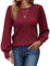 Zeagoo Maglia Donna Maglione Elegante Invernale Caldo Maglioncino Lunga Autuno Morbido Sweater Basic Pullover Data Rossa XXL