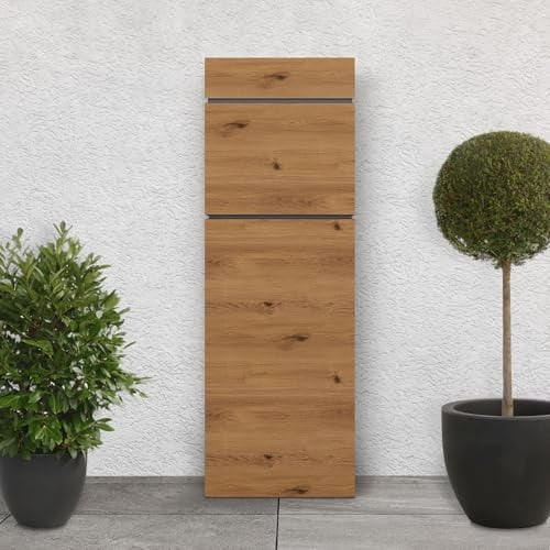 Boîte aux Lettres sur Pied boîte Postale Acier Aspect Bois Brun 39,5x14,1x115 cm