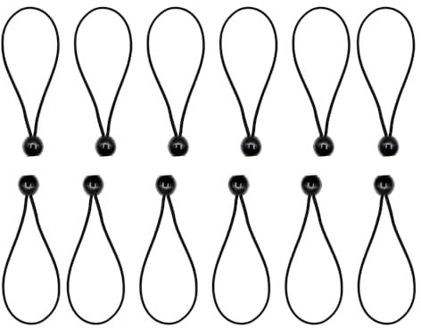 12PCS Bungee Cords with Balls ,15CM Elastic Cords for Heavy Duty Fixing and Storing, Ideal for Camping, Tarpaulin Ties, and Canopy Tent Use