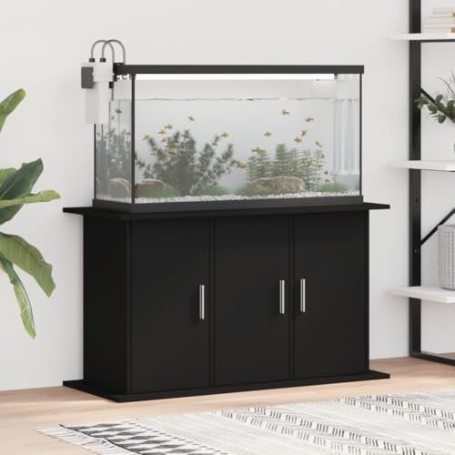 Rantry Aquariumständer Aquarium Unterschrank Aquarien Schrank, Aquarium Tisch mit Stabiler Oberplatte, Aquariumschrank für Sicheren Stand Schwarz 101x41x58 cm Holzwerkstoff