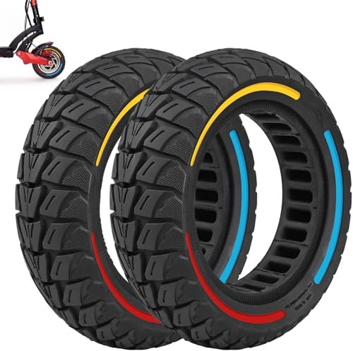 VOLOHAS 10x3/255x80(80/65-6) Ersatzräder Vollgummireifen 10 Zoll Solide Reifen für Kukirin G2 Max, Kukirin G3 Pro Elektroroller Vorne/Hinten Ersatzreifen Vollreifen Anti-Rutsch Pannensicher (2 Stück)