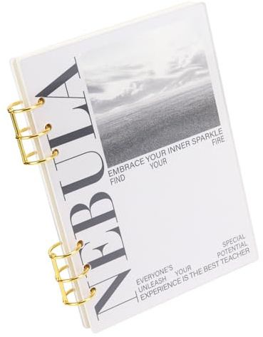 MultiBey A5 Frosted Acrylic 6-Ring Binder Cover - 45 Lined Papers