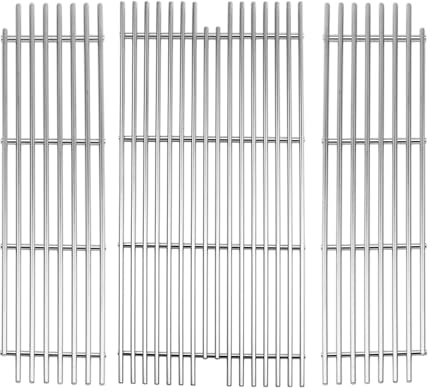 Zemibi Grillroste Ersatz für Viking VGBQ 76,2 cm T-Serie, VGBQ 104,1 cm T-Serie, VGBQ 134,6 cm T-Serie Gasgrill-Modelle, Edelstahl, 58,25 cm, 3 Stück