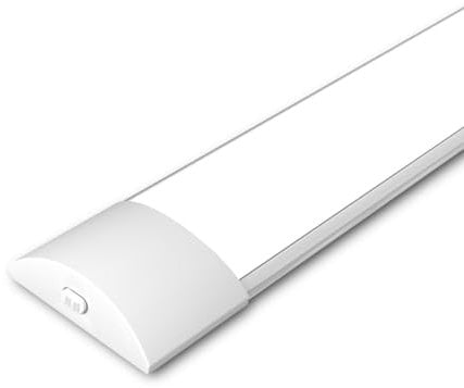 paul russells LED Batten Light 120cm, 40W 4800lm, 3000K/4000K/6500K Colour Changeable, 4ft LED Tube Lights for Kitchen Office Garage Home Lighting, Ceiling Fluorescent Strip Light Replacement, 1 Pack