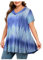 Übergröße Kleidung für Frauen Damen T-Shirts Tie Dyed Top V Ausschnitt Kurzarm Lose Casual Sommer Basic Shirts Komfort Weich Kurze Ärmel Ausgehen Party Club, 57 Violett, 4XL