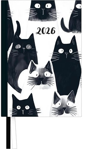 DUMONT - Cats Taschenkalender 2026 – Terminplaner mit Wochenkalendarium – 11 x 16 cm – Für Katzen-Fans mit White Cat-Motiven