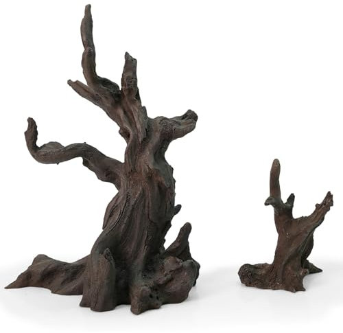 FZONE Harz-Treibholz für Aquarium, Kleiner Baum-Ornament für Aquascaping in Süßwasser und Nano-Aquarien
